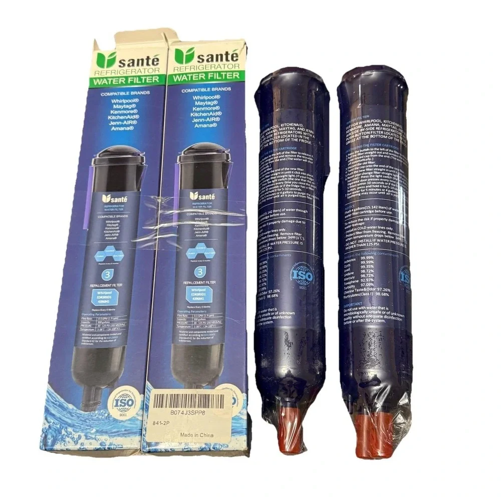 Santé Refrigerator Water Filter EDR3RXD1 4396841 Whirlpool Kenmore Maytag Set 2